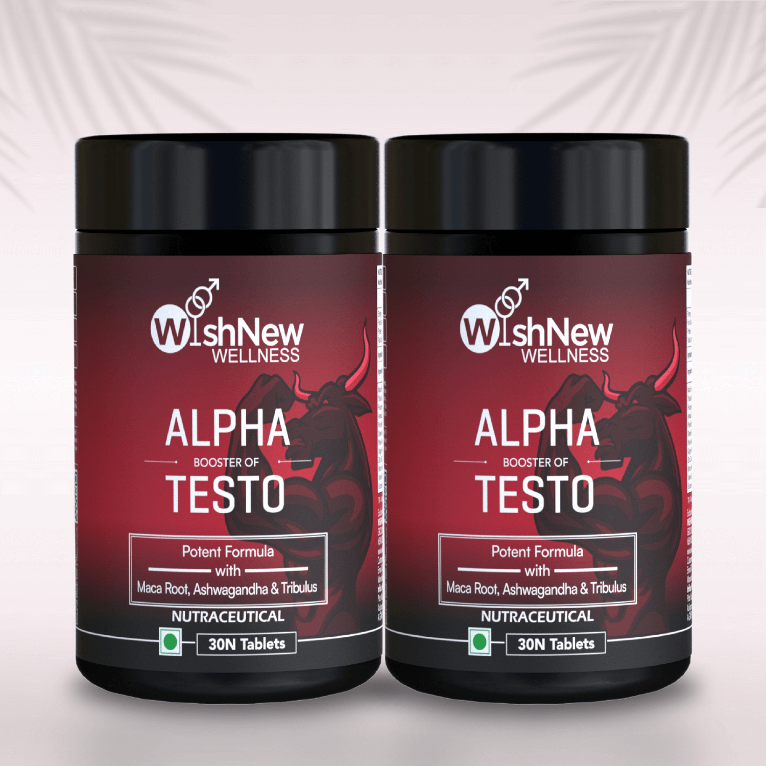 WishNew Wellness Alpha Testo - Potent testosterone booster with Maca Root, Ashwagandha, and Tribulus.