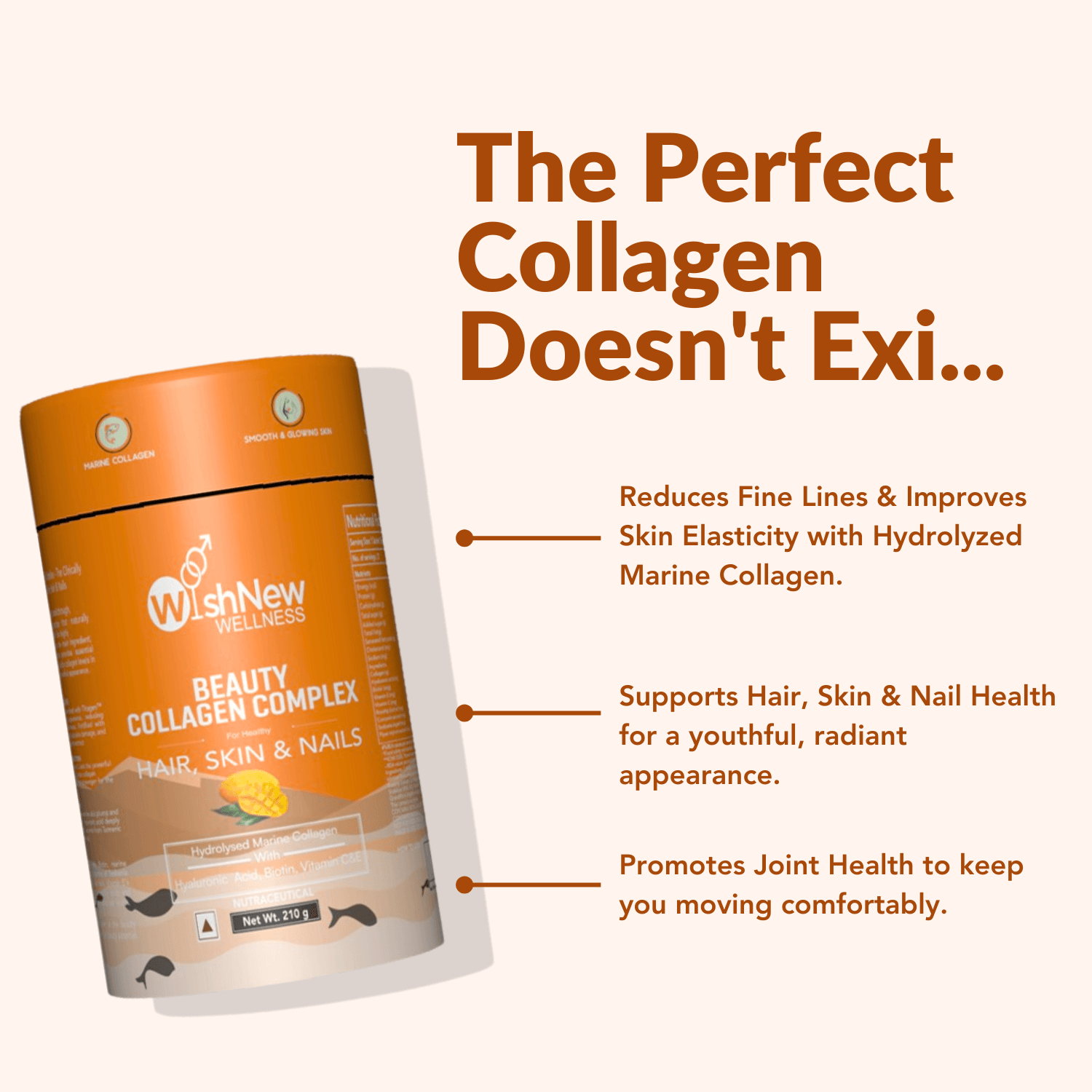 Beauty Collagen Alphonso Mango | Marine Collagen for Hair, Skin & Nails