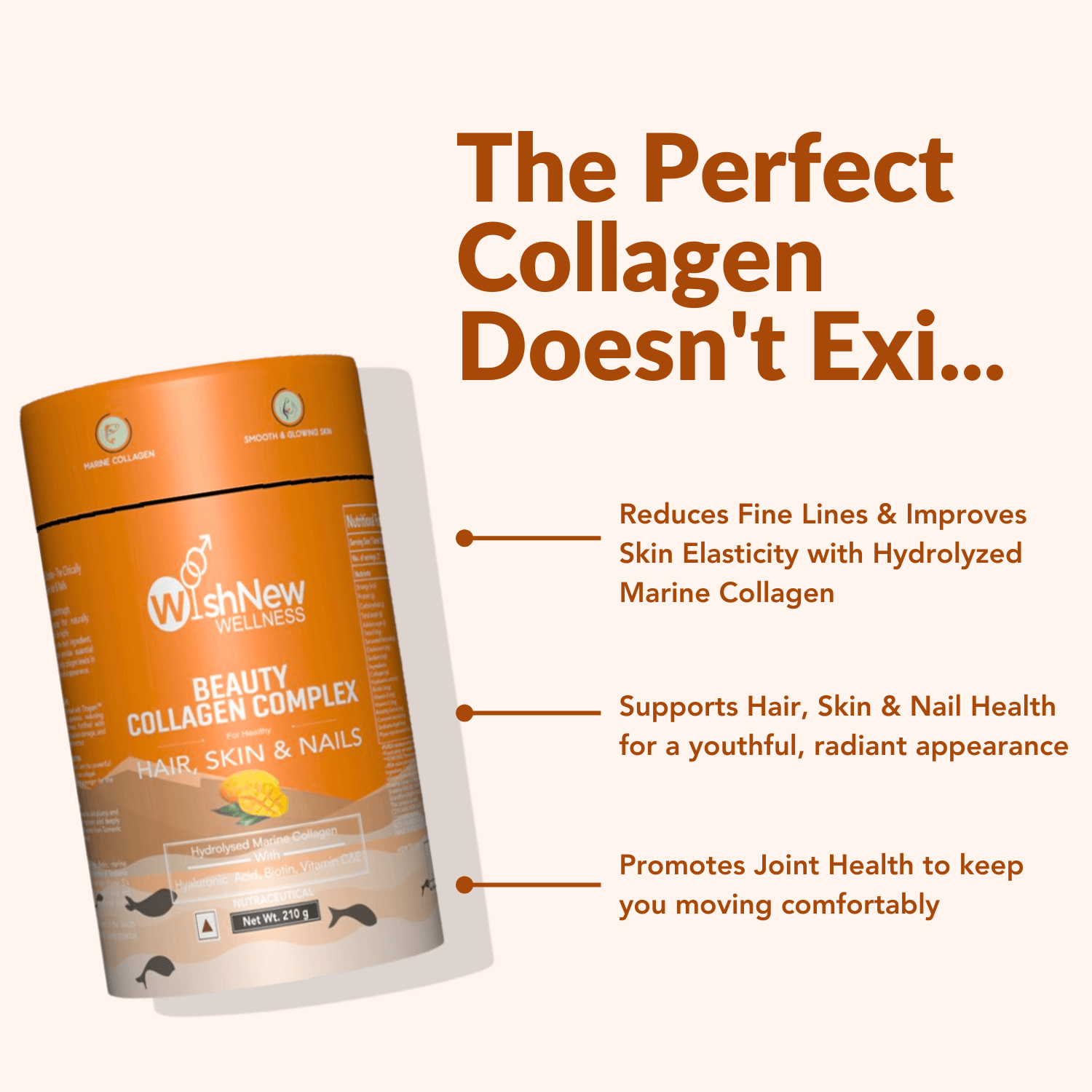 Beauty Collagen Alphonso Mango | Marine Collagen for Hair, Skin & Nails