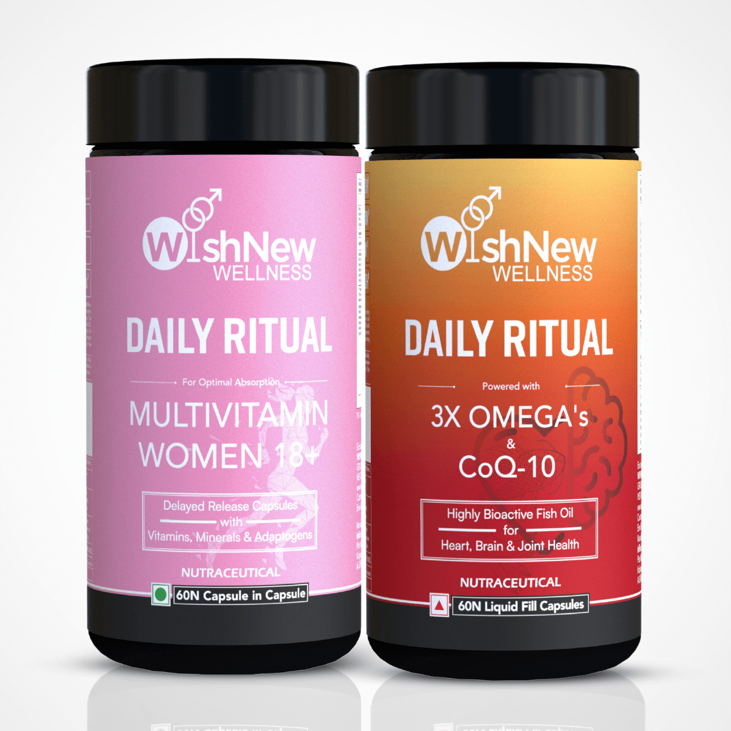 Daily Ritual Women Duo: Triple Strength Fish Oil & Multivitamin | Boost Vitality