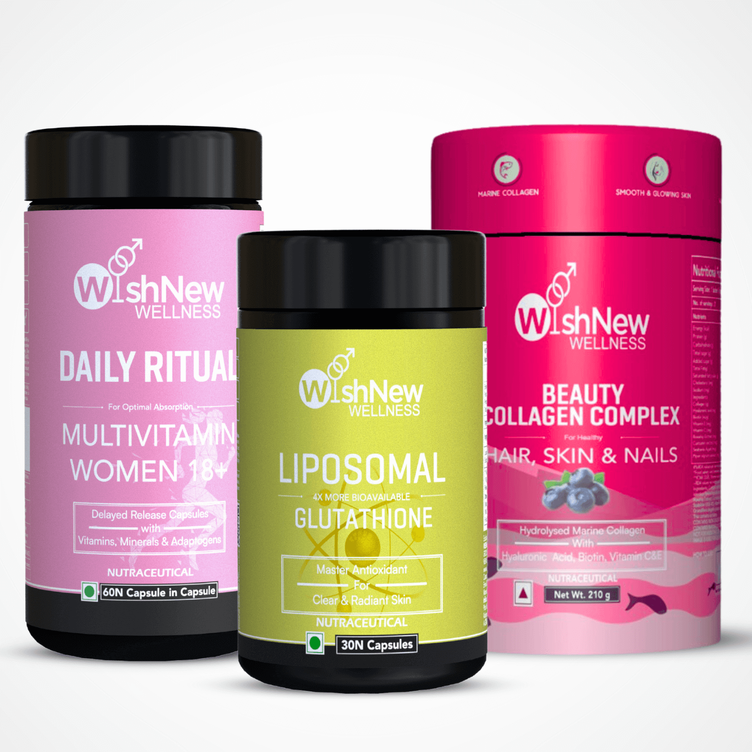 Ultimate Women's Trio: Collagen, Glutathione & Multivitamin | Boost Radiance