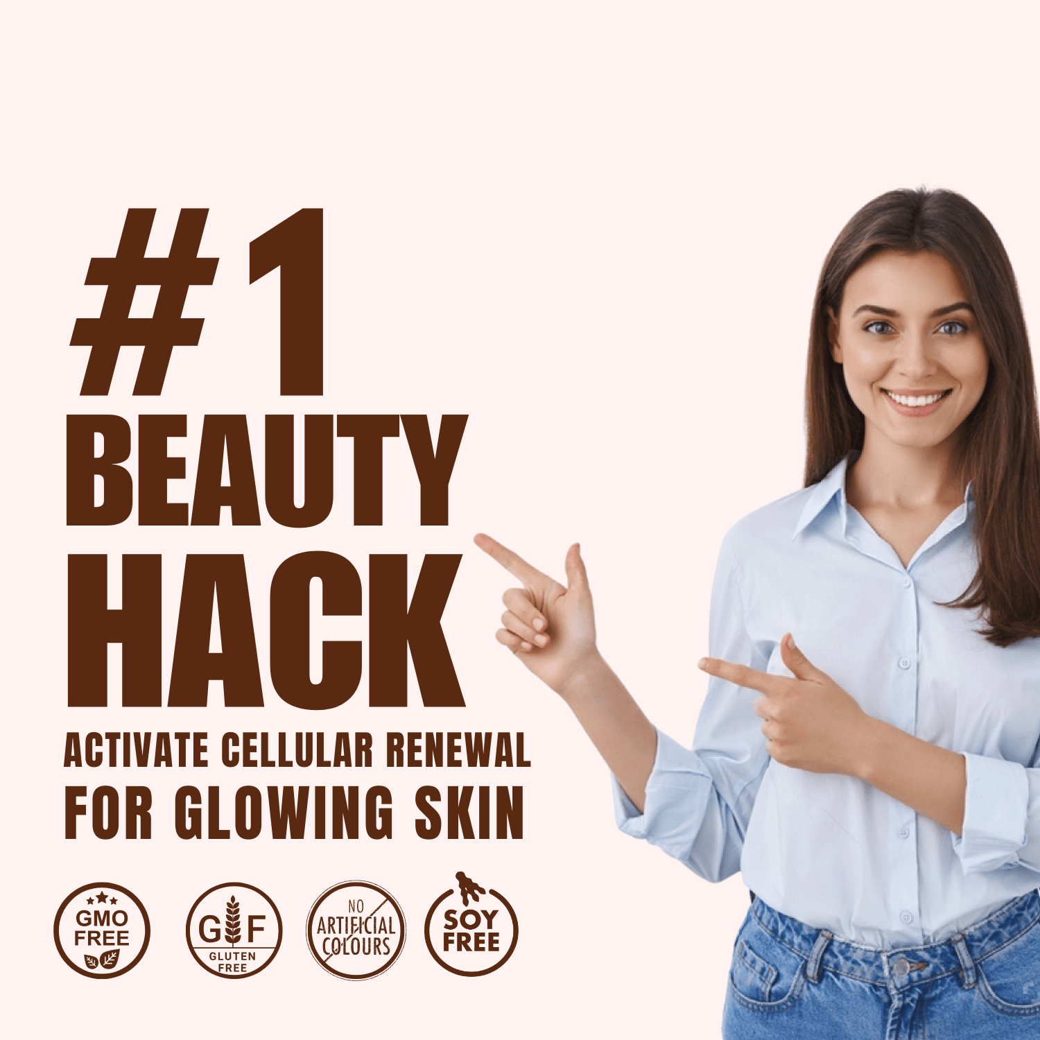 #1 Beauty Hack 🌟:

Activate Cellular Renewal for that glowing, radiant skin you've always desired.

✔️ GMO-Free
✔️ Gluten-Free
✔️ No Artificial Colours
✔️ Soy-Free

Transform your skincare routine, naturally!"