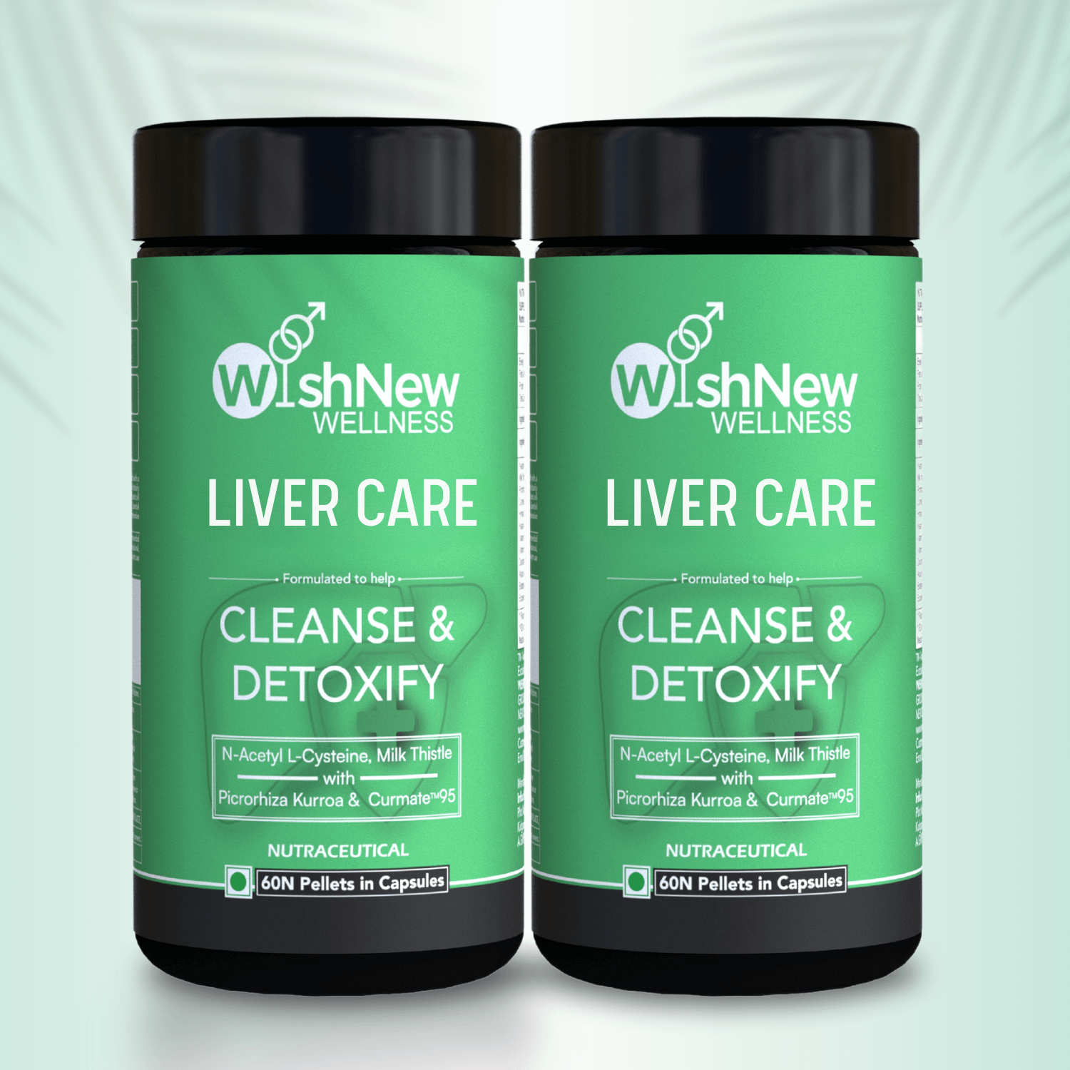 Two bottles of WishNew Wellness Liver Care for cleanse and detoxify support.