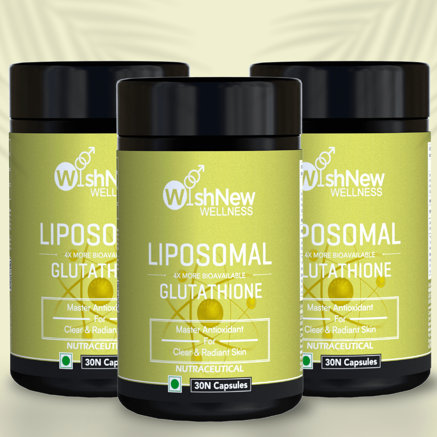 WishNew Wellness Liposomal Glutathione: 4x bioavailable antioxidant for radiant skin.