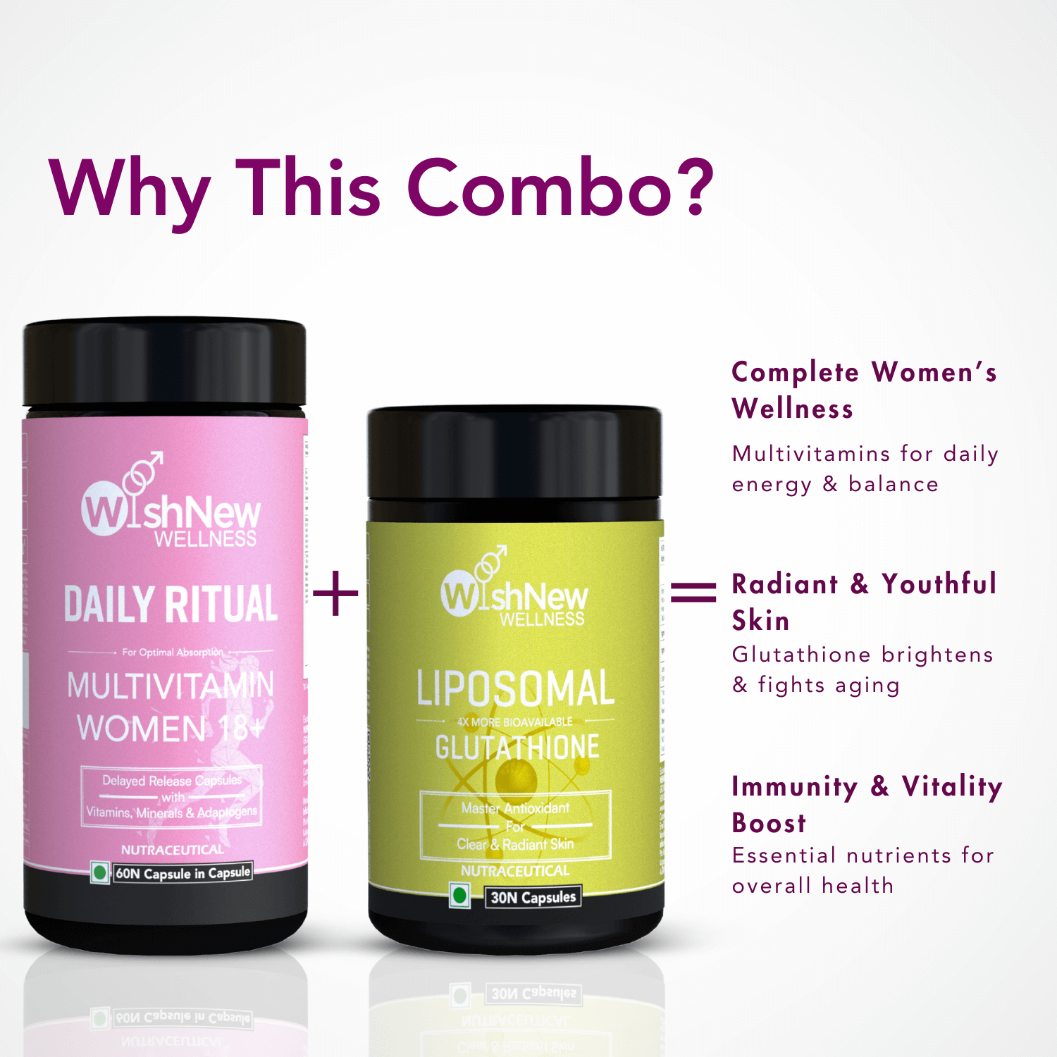 Enhance Radiance: Women's Multivitamin & Glutathione Combo Enhance Radiance: Women's Multivitamin & Glutathione Combo